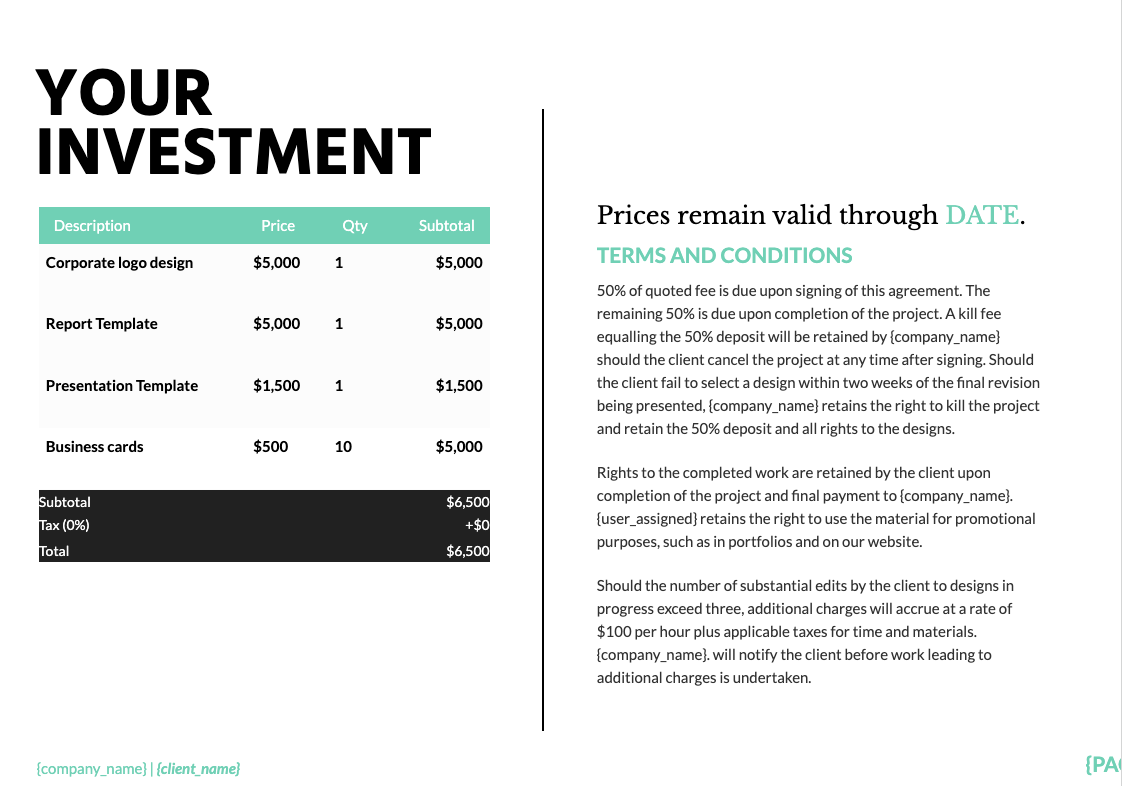 Graphic Design Proposal Template